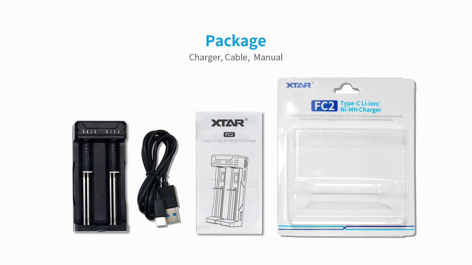 Cargador Baterías Xtar Fc2 Usb-C Original
