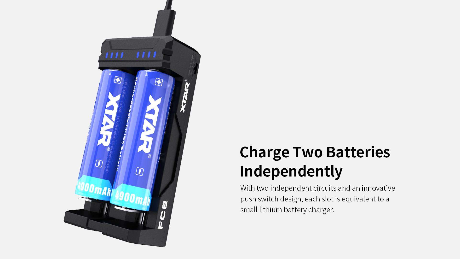 Cargador Baterías Xtar Fc2 Usb-C Original