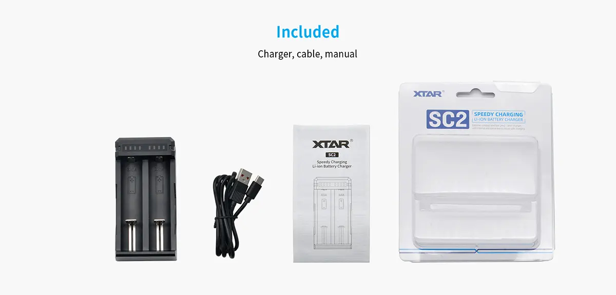 Cargador Baterías Xtar Sc2 Usb-C Original