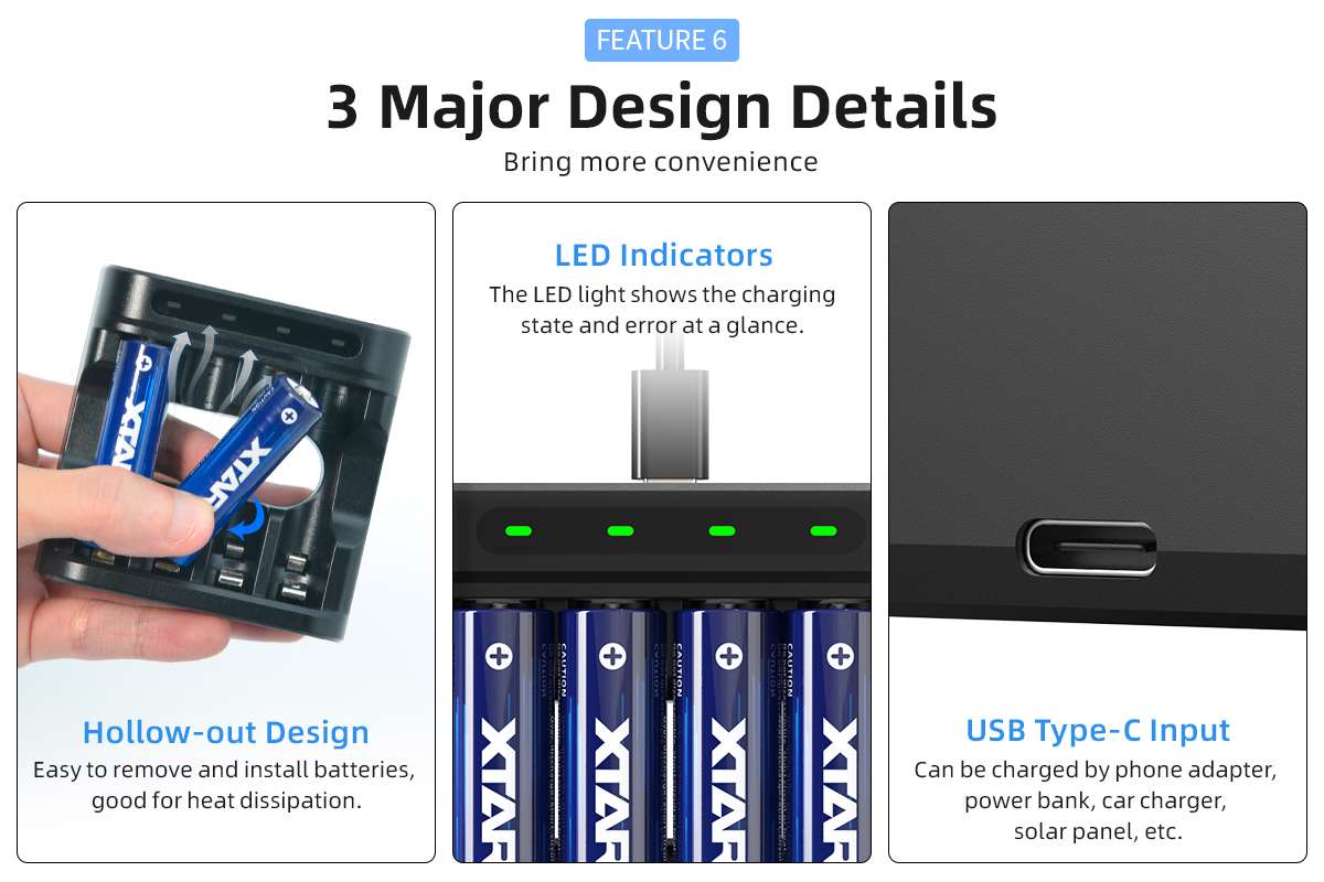 Cargador Xtar L4 Usb-C Aa/Aaa - Li-Ion/Nimh