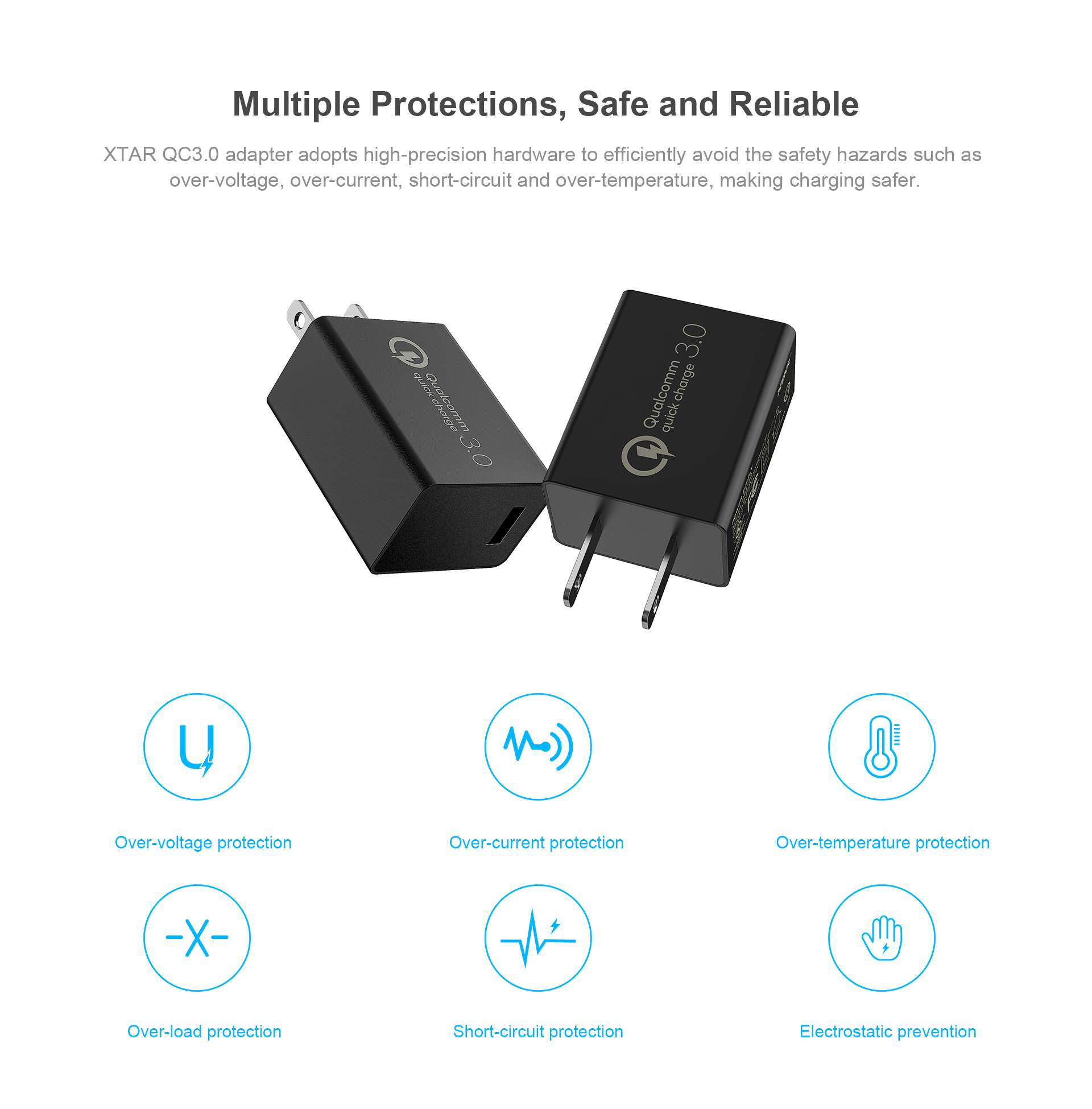 Adaptador De Pared Xtar Qc3.0 18W Usb-A Carga Rápida Original