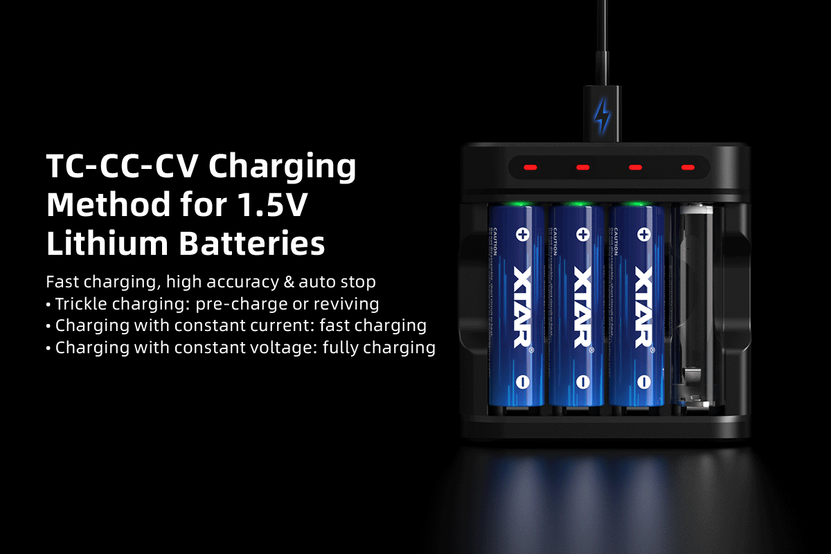 Cargador Xtar L4 Usb-C Aa/Aaa - Li-Ion/Nimh