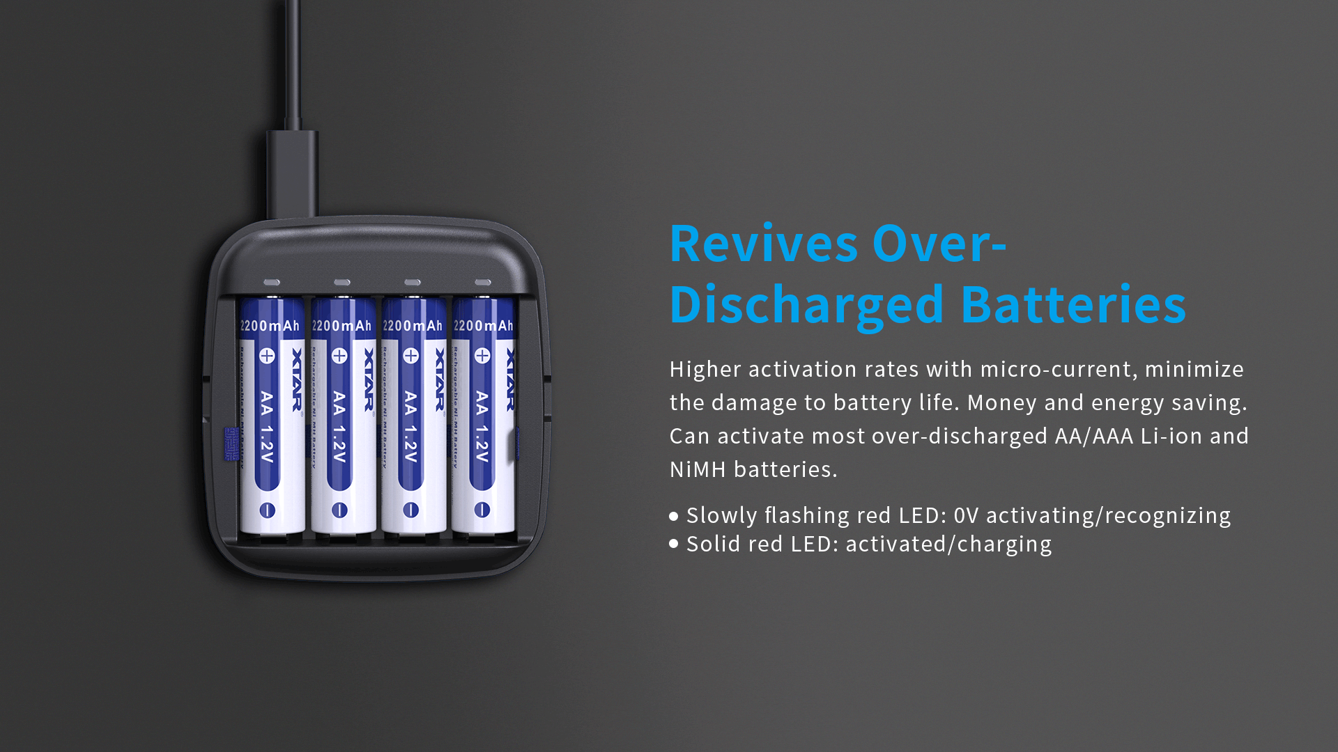 Cargador Xtar Bc4 Powerbank Usb-C Aa/Aaa - Li-Ion/Nimh