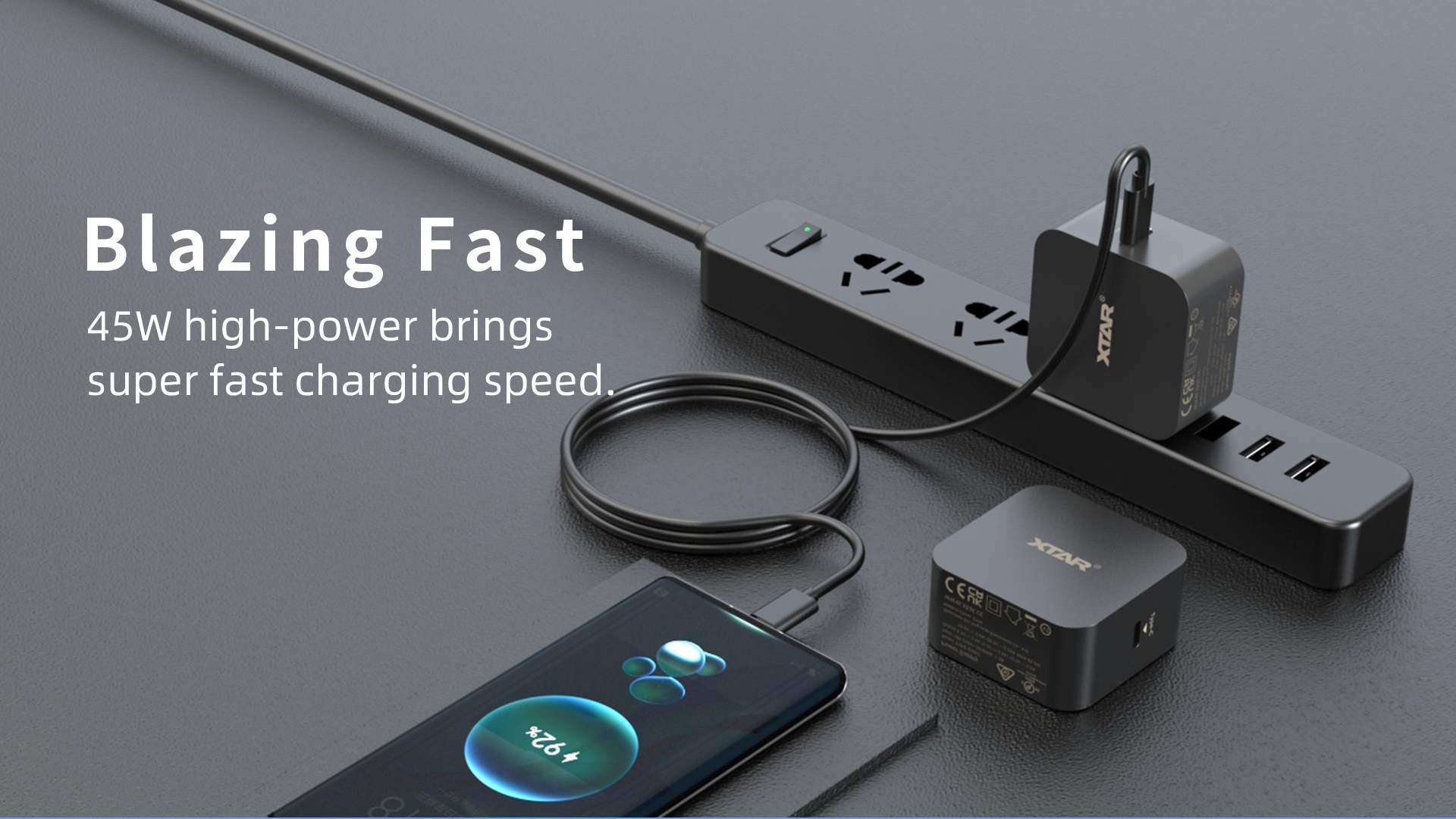 Adaptador De Pared Xtar 45W Usb-C Pd Carga Rápida Original