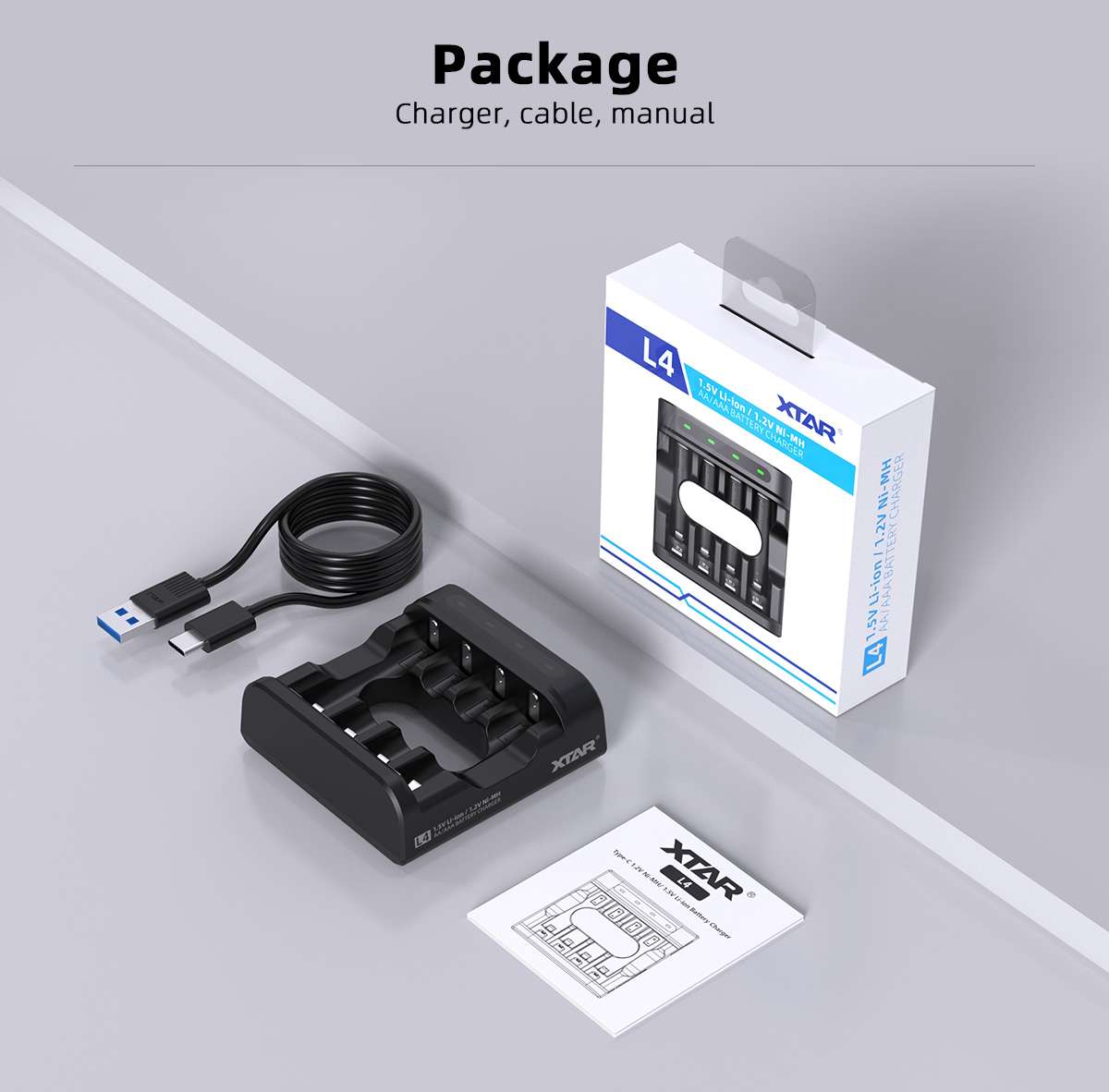 Cargador Xtar L4 Usb-C Aa/Aaa - Li-Ion/Nimh