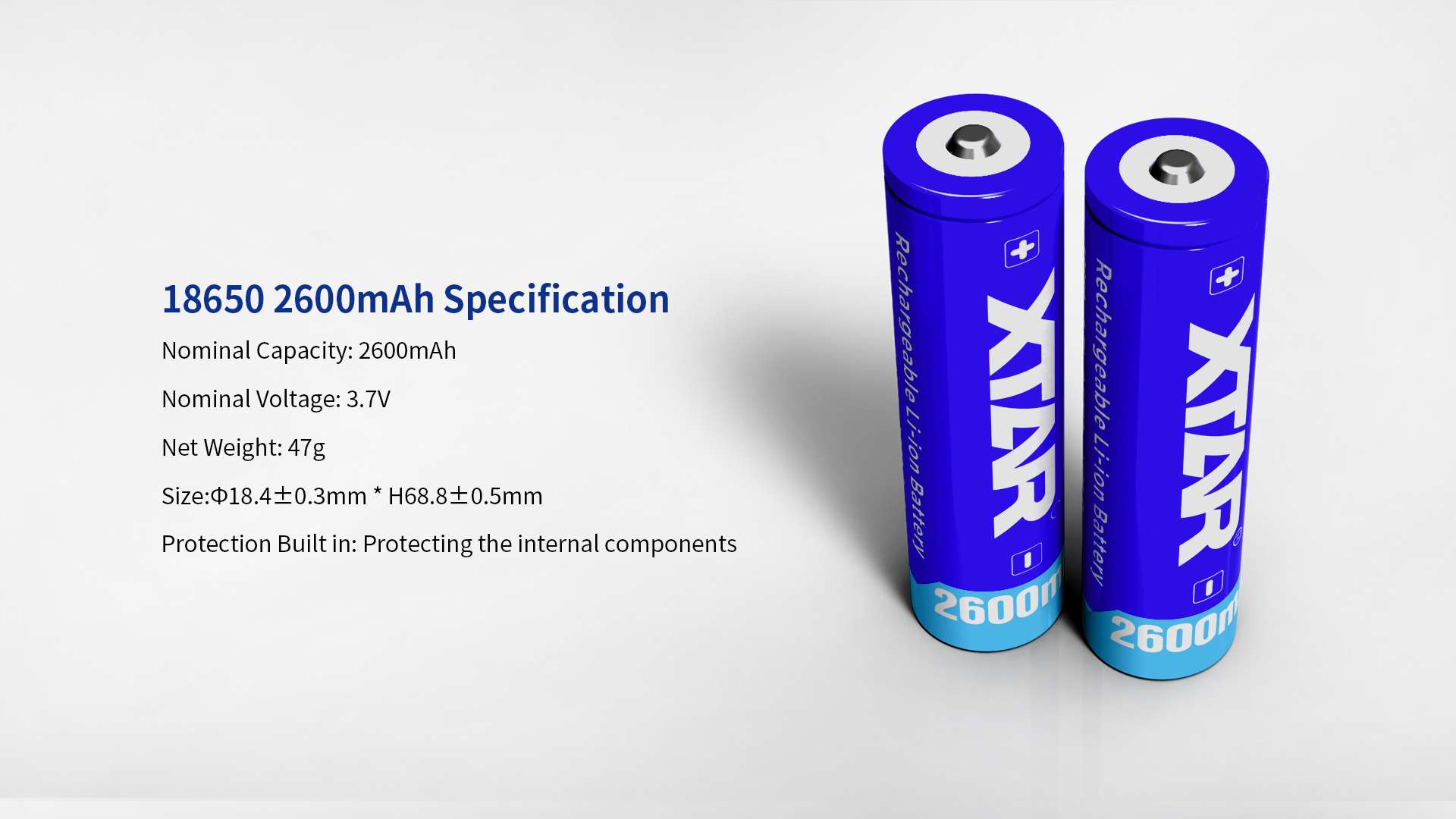 Batería Xtar 18650 2600Mah 4.5A Protegida Original