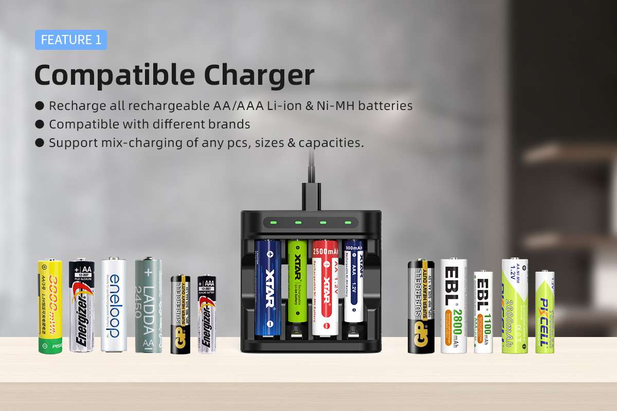 Cargador Xtar L4 Usb-C Aa/Aaa - Li-Ion/Nimh
