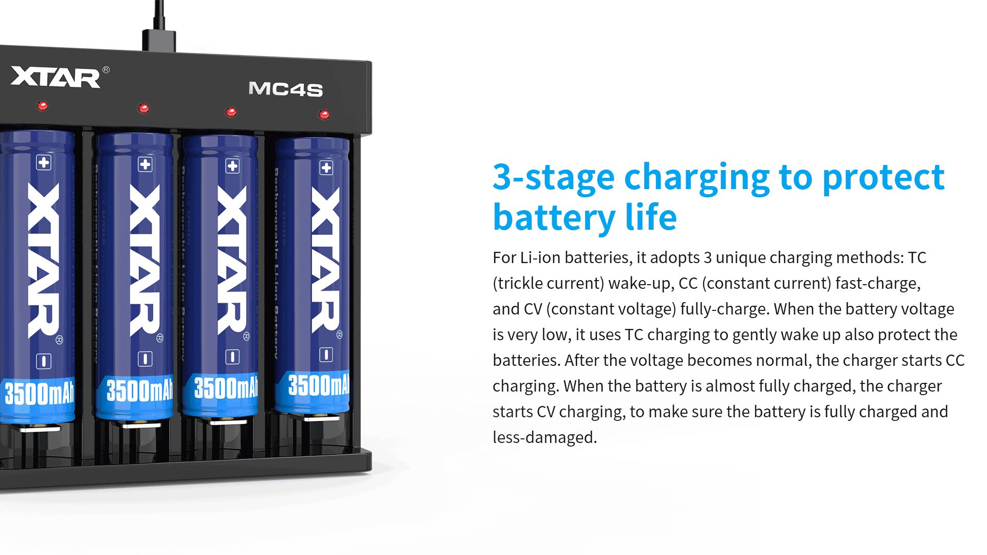 Cargador Baterías Xtar Mc4S Usb-C 4-Canales Original