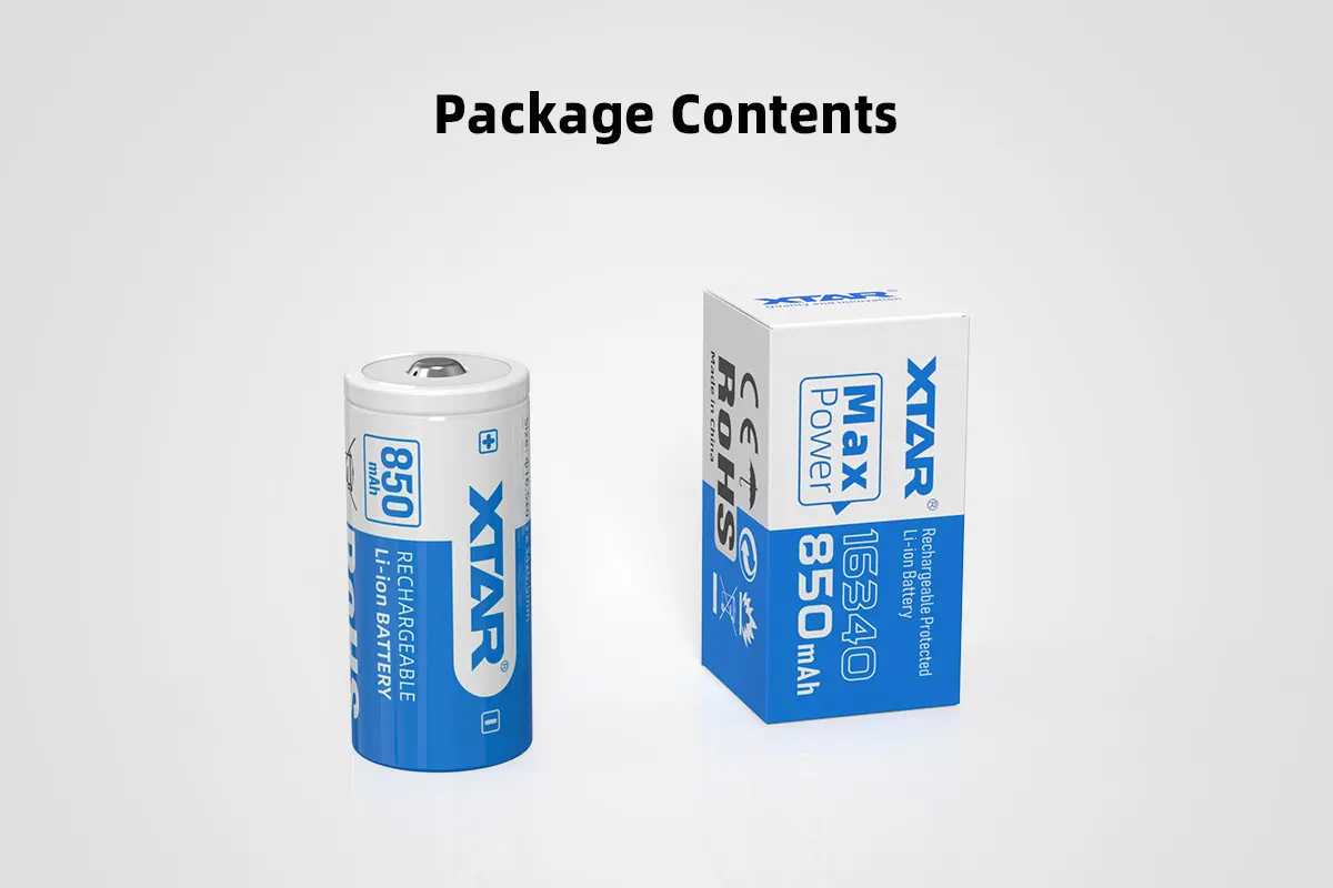 Batería Xtar 16340 850Mah 2.5A Protegida Original