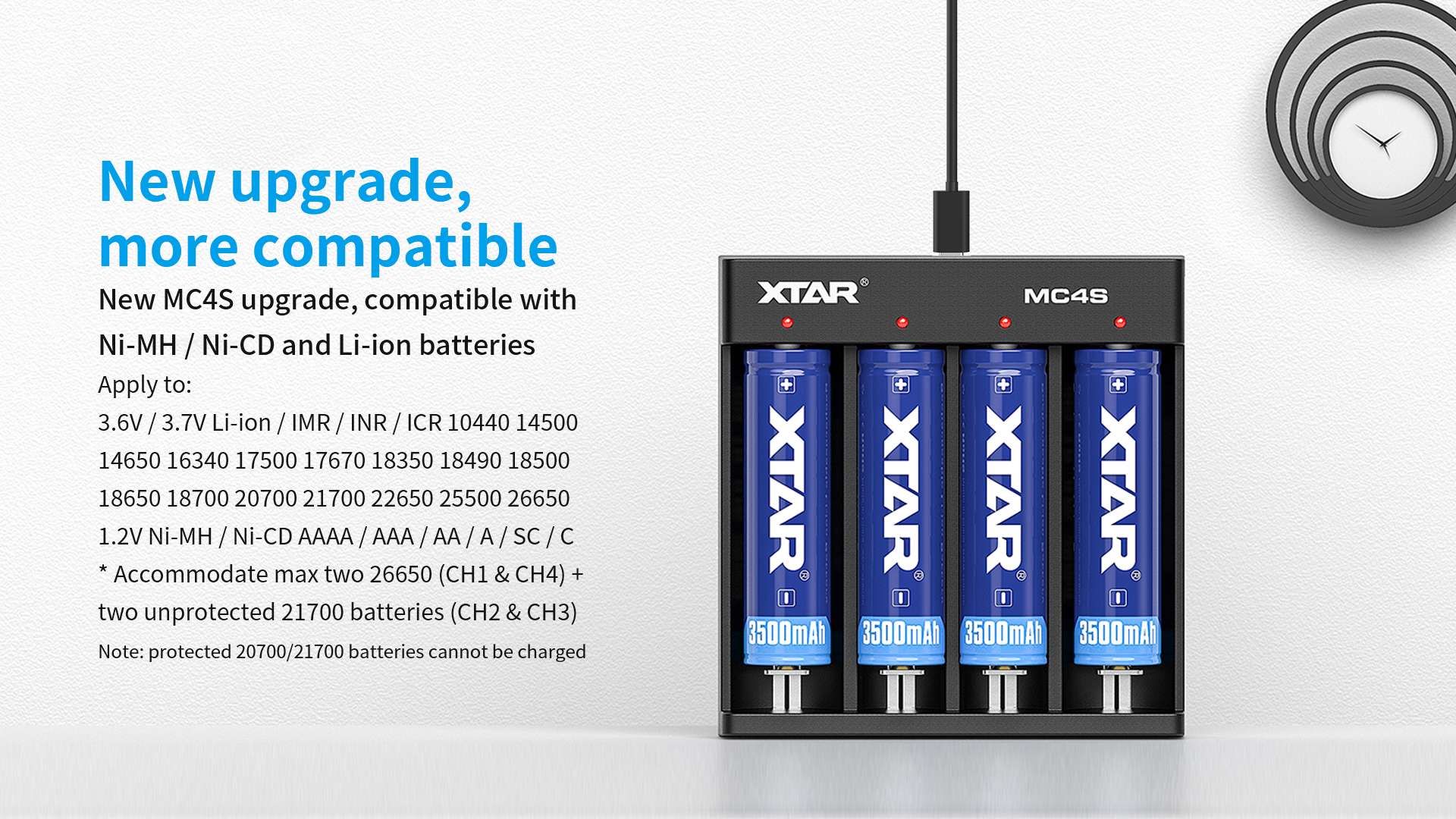 Cargador Baterías Xtar Mc4S Usb-C 4-Canales Original