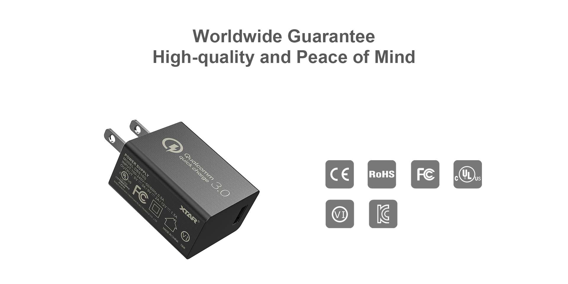 Adaptador De Pared Xtar Qc3.0 18W Usb-A Carga Rápida Original